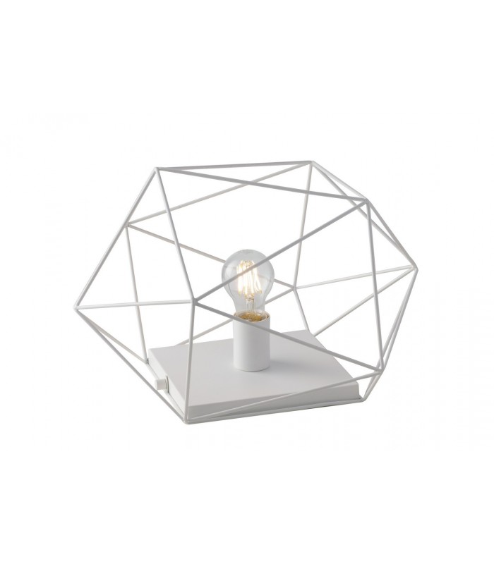 Globe Cage Table Lamp, White, E27 - 1