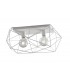 Globe Cage Semi Flush Ceiling Light, White, E27 - 1