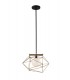 Globe Cage Ceiling Pendant, Black, Gold, E27 - 1