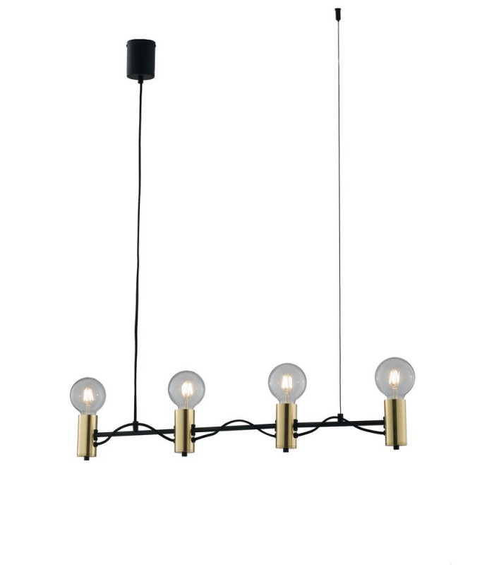 Bar Ceiling Pendant, Black, Gold, E27 - 1