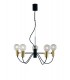 5 Arm Ceiling Pendant, Black, Gold, E27 - 1