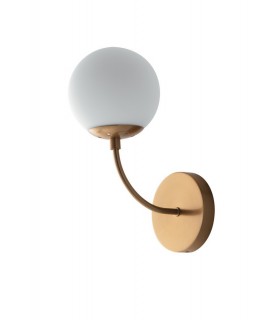 Globe Wall Lamp, Brass, Opal, E14 - 1