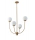 4 Light Globe Ceiling Pendant, Brass, Opal, E14 - 1