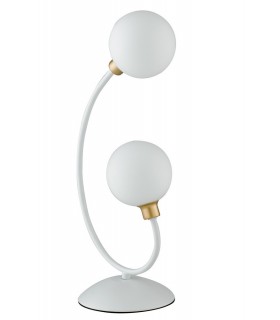 Twin Globe Table Lamp, White, Gold, G9 - 1