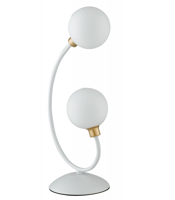 Twin Globe Table Lamp, White, Gold, G9 - 1