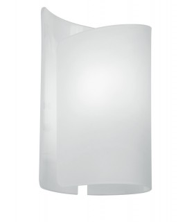 Curved Glass Wall Light, White, E27 - 1