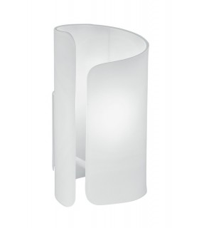 Curved Glass Table Lamp, White, E27 - 1