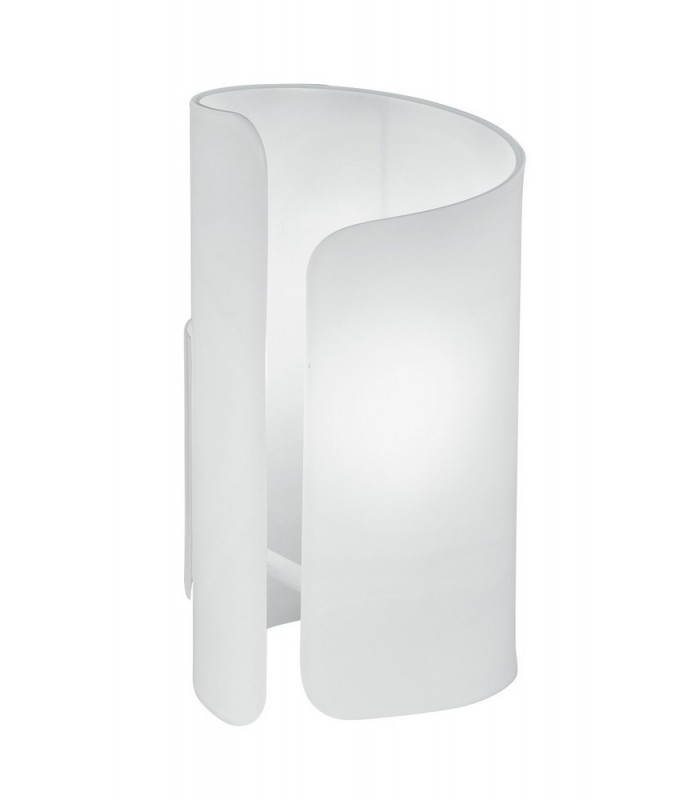Curved Glass Table Lamp, White, E27 - 1