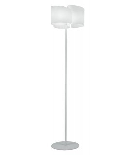 Curved Glass Floor Lamp, White, E27 - 1
