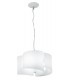 Curved Glass Ceiling Pendant, White, E27 - 1