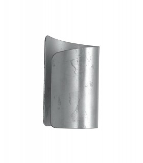 Curved Glass Wall Light, Silver Leaf, E27 - 1