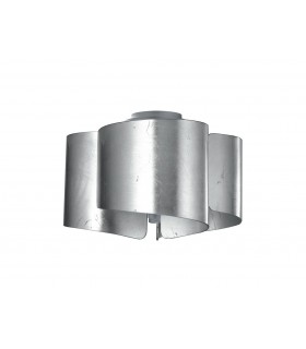 Curved Glass Semi Flush Ceiling Light, Silver Leaf, E27 - 1