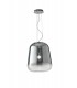 Glass Smoked Dome Pendant, Chrome, E27 - 1