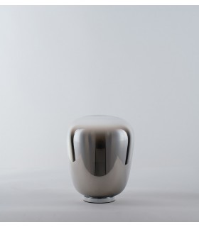 Glass Smoked Chrome Table Lamp, Chrome, E27 - 1