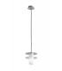 Double Disc Pendant, Tinted Glass, Chrome, Opal, E14 - 1