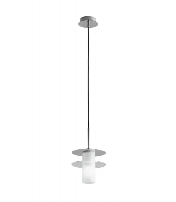 Double Disc Pendant, Tinted Glass, Chrome, Opal, E14 - 1