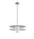 Double Disc Pendant, Tinted Glass, Chrome, Opal, E27 - 1