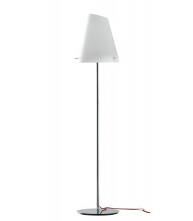 Floor Lamp With Glass Shade, Chrome, Opal, E27 - 1