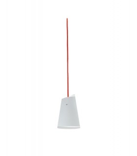 Glass Ceiling Pendant, Chrome, Opal, Red, E27 - 1