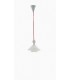 Glass Ceiling Dome Pendant, Opal, Red, E27 - 1