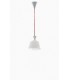 Glass Ceiling Dome Pendant, Opal, Red, E27 - 1