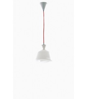 Glass Ceiling Dome Pendant, Opal, Red, E27 - 1