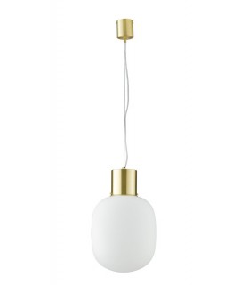 Globe Ceiling Pendant, Gold, Opal, E27 - 1