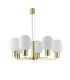 Mutli Arm 6 Light Ceiling Pendant, Gold, Opal, E27 - 1