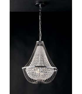 Crystal K9 Chandelier, 45Cm Diameter, Chrome, E14 - 1