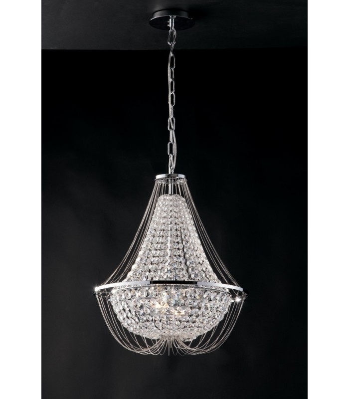 Crystal K9 Chandelier, 45Cm Diameter, Chrome, E14 - 1