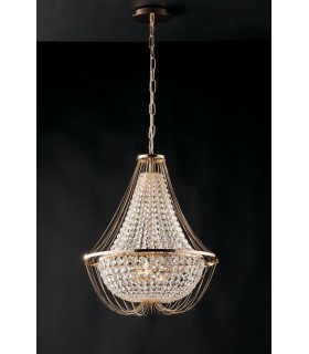 Crystal K9 Chandelier, 45Cm Diameter, Gold, E14 - 1