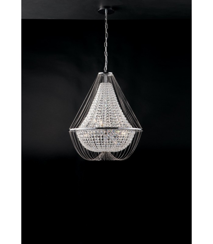 Crystal K9 Chandelier, 60Cm Diameter, Chrome, E14 - 1