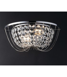 Crystal K9 Flush Wall Light, Chrome, E14 - 1