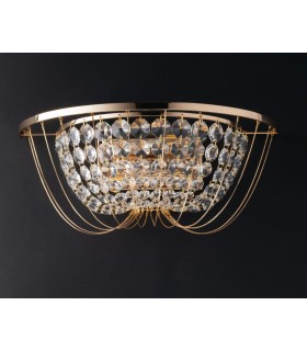 Crystal K9 Flush Wall Light, Gold, E14 - 1