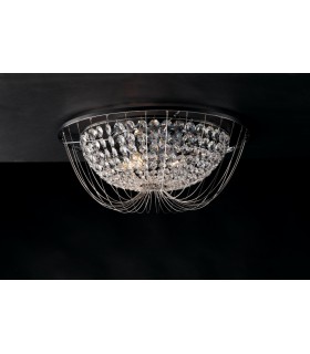 Crystal K9 Flush Ceiling Light, Chrome, E14 - 1