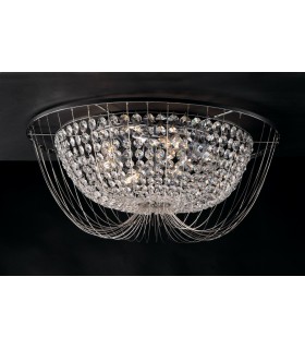 Crystal K9 Flush Ceiling Light, Chrome, E14 - 1