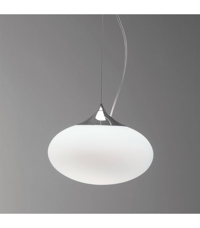1 Light Globe Ceiling Pendant Polished Chrome, E27 - 1