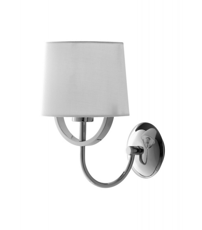 Wall Lamp With Shade, Chrome, White, E27 - 1