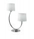 Twin Table Lamp With Shade, Chrome, White, E27 - 1