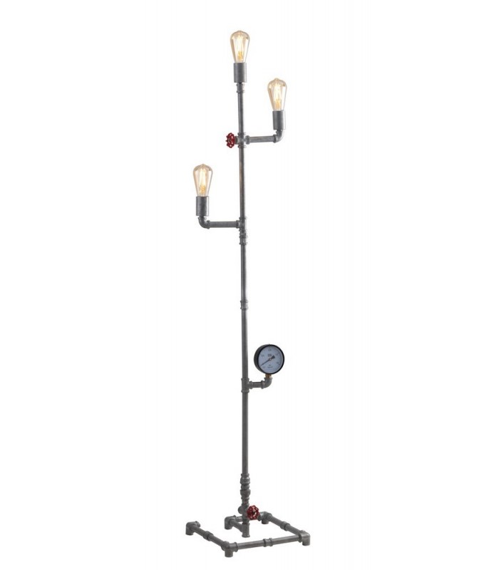 Pipe Effect Mutli Arm Floor Lamp, Zinc, E27 - 1