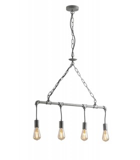 Pipe Effect Bar Ceiling Pendant, Zinc, E27 - 1