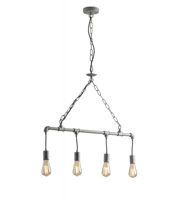 Pipe Effect Bar Ceiling Pendant, Zinc, E27 - 1