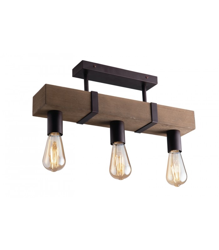 Bar Ceiling Semi Flush Light, Moro, Antique Wooden, E27 - 1