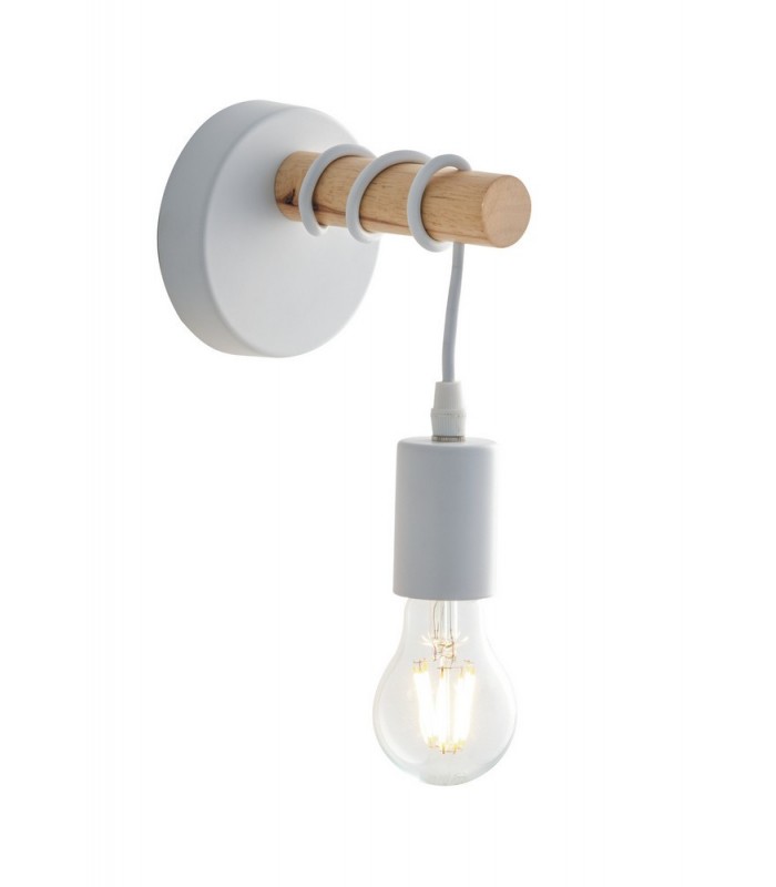 Wall Light, Pine, White, E27 - 1