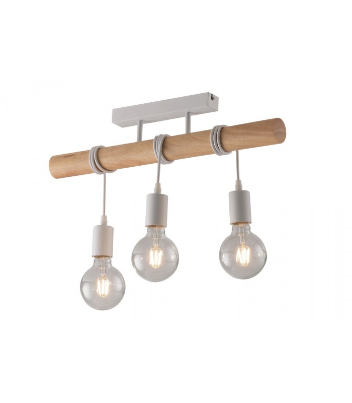 Bar Ceiling Semi Flush Light, Pine, White, E27 - 1