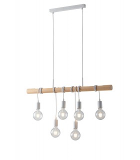 Bar Ceiling Pendant, Pine, White, E27 - 1