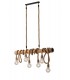 Rope Design Bar Pendant, Wood, E27 - 1
