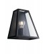 Flush Wall Lantern, Black, Transparent, E27 - 1