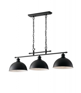 Triple Dome Bar Pendant, Black White, E27 - 1