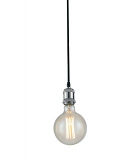 Simple Pendant, Chrome, Black, E27 - 1